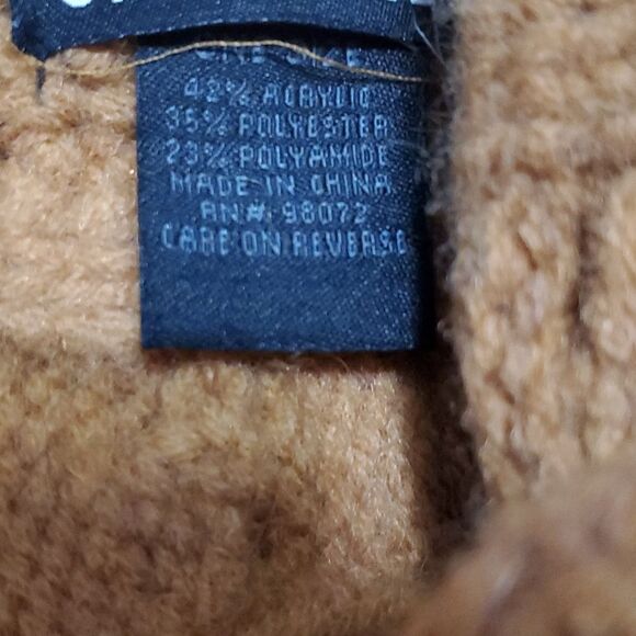 Steve Madden Light Tan Cinnamon Cable Knit Moldable Brim Bucket Hat - Picture 9 of 9